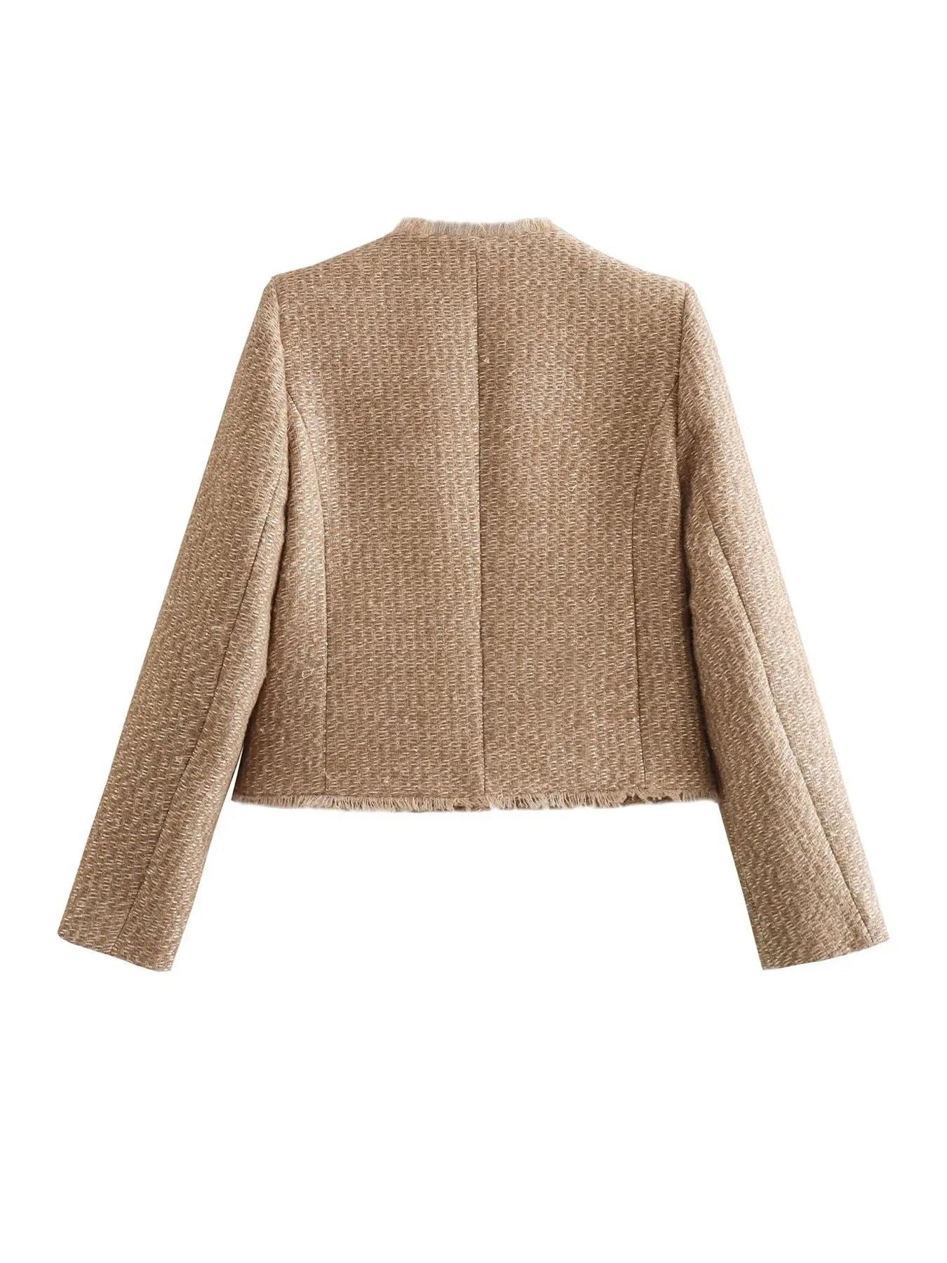 Charlotte Women's Short Tweed Blazer | Cropped Tailored Jacket with Button Closure 3