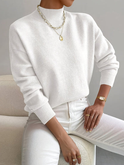 Emily Women's Sweater | Mock Neck, Relaxed Fit for Spring 1
