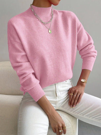 Emily Women's Sweater | Mock Neck, Relaxed Fit for Spring 2