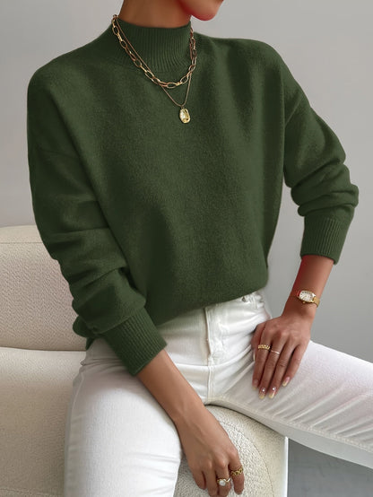 Emily Women's Sweater | Mock Neck, Relaxed Fit for Spring 7