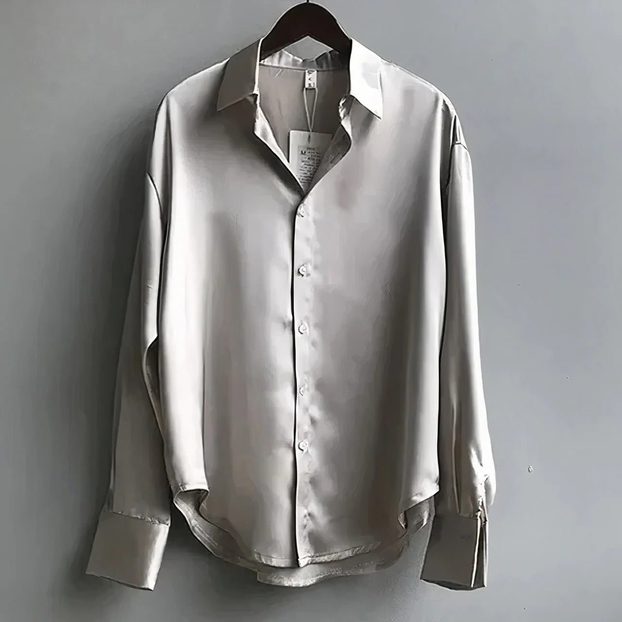 Evelyn Women's Satin Blouse | Long Sleeve Button-Down 3