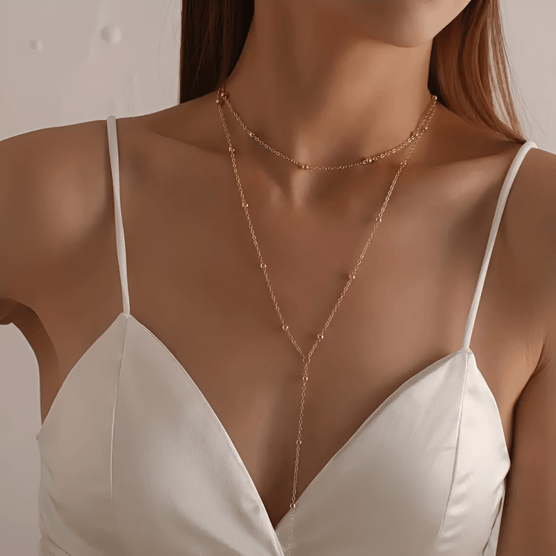 Fiona Women's Gold Necklace | Elegant Button Design for Girlfriend 1