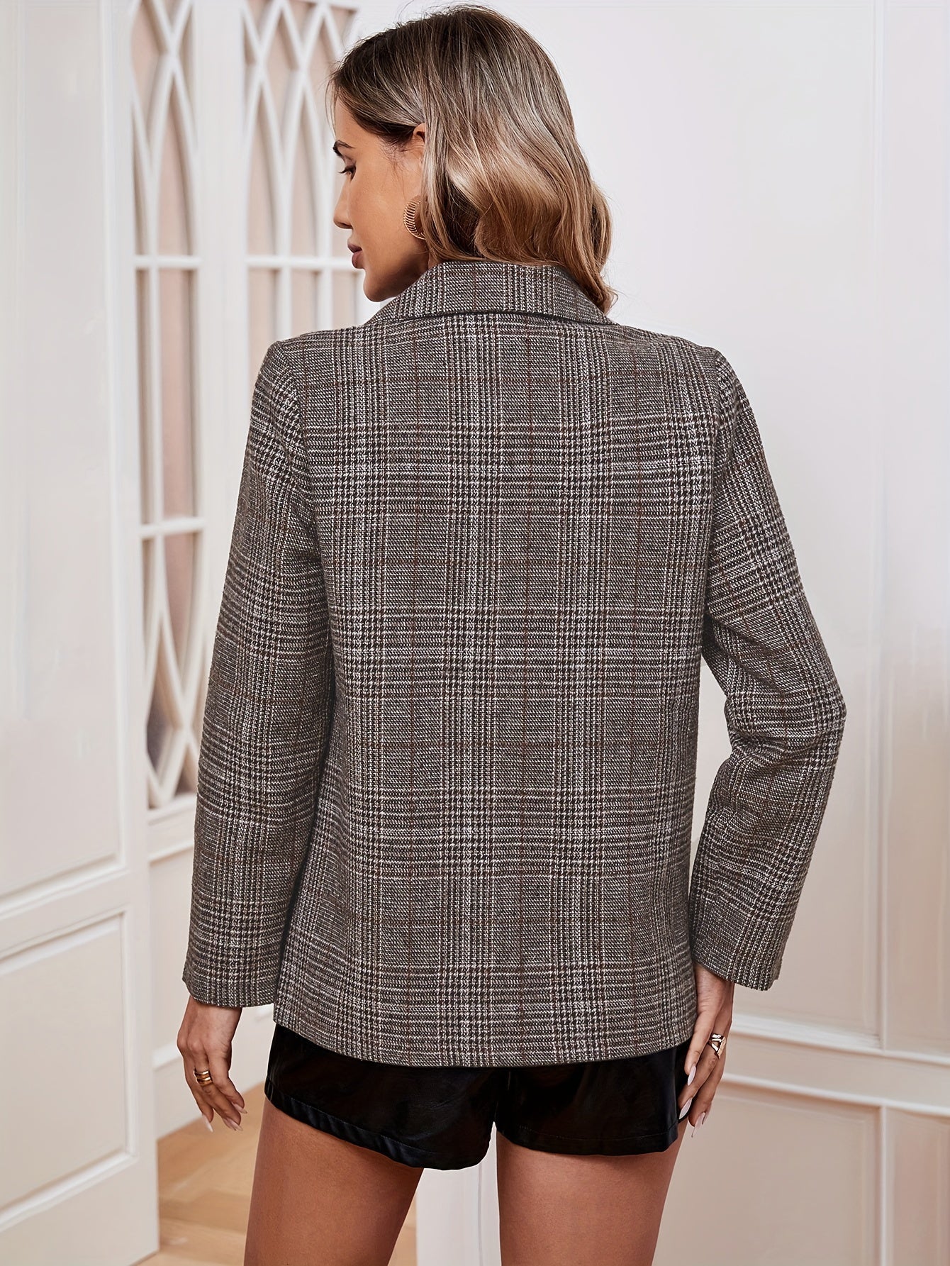 Gabriella Women's Blazer | Tailored Plaid, Long Sleeve 2