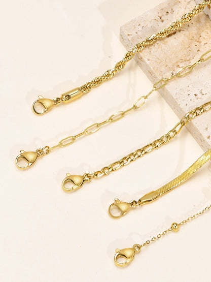 Gina Women's Bracelet Set | Gold Titanium Steel, Adjustable Geometric Design 2