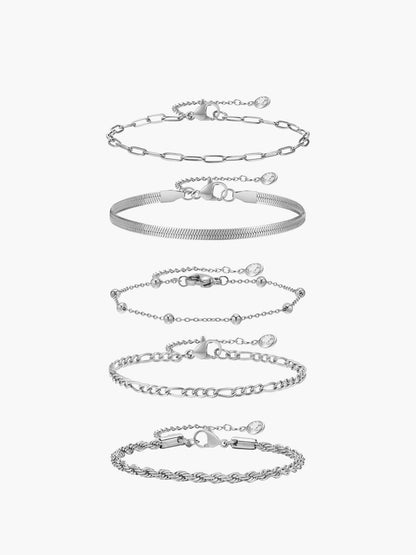 Gina Women's Bracelet Set | Gold Titanium Steel, Adjustable Geometric Design 4