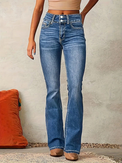 Ivy Women's Jeans | High-Waist Flare Medium-Wash Denim 1