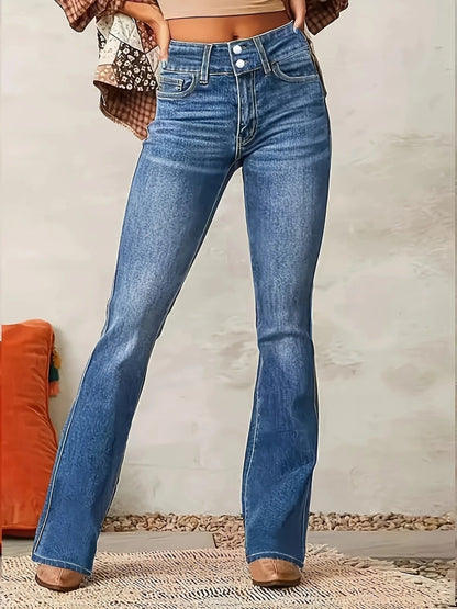 Ivy Women's Jeans | High-Waist Flare Medium-Wash Denim 3