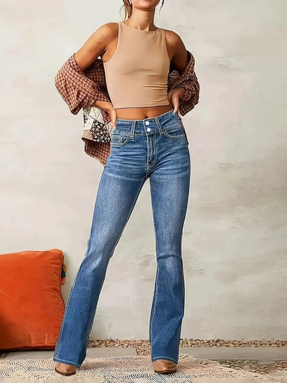Ivy Women's Jeans | High-Waist Flare Medium-Wash Denim 4