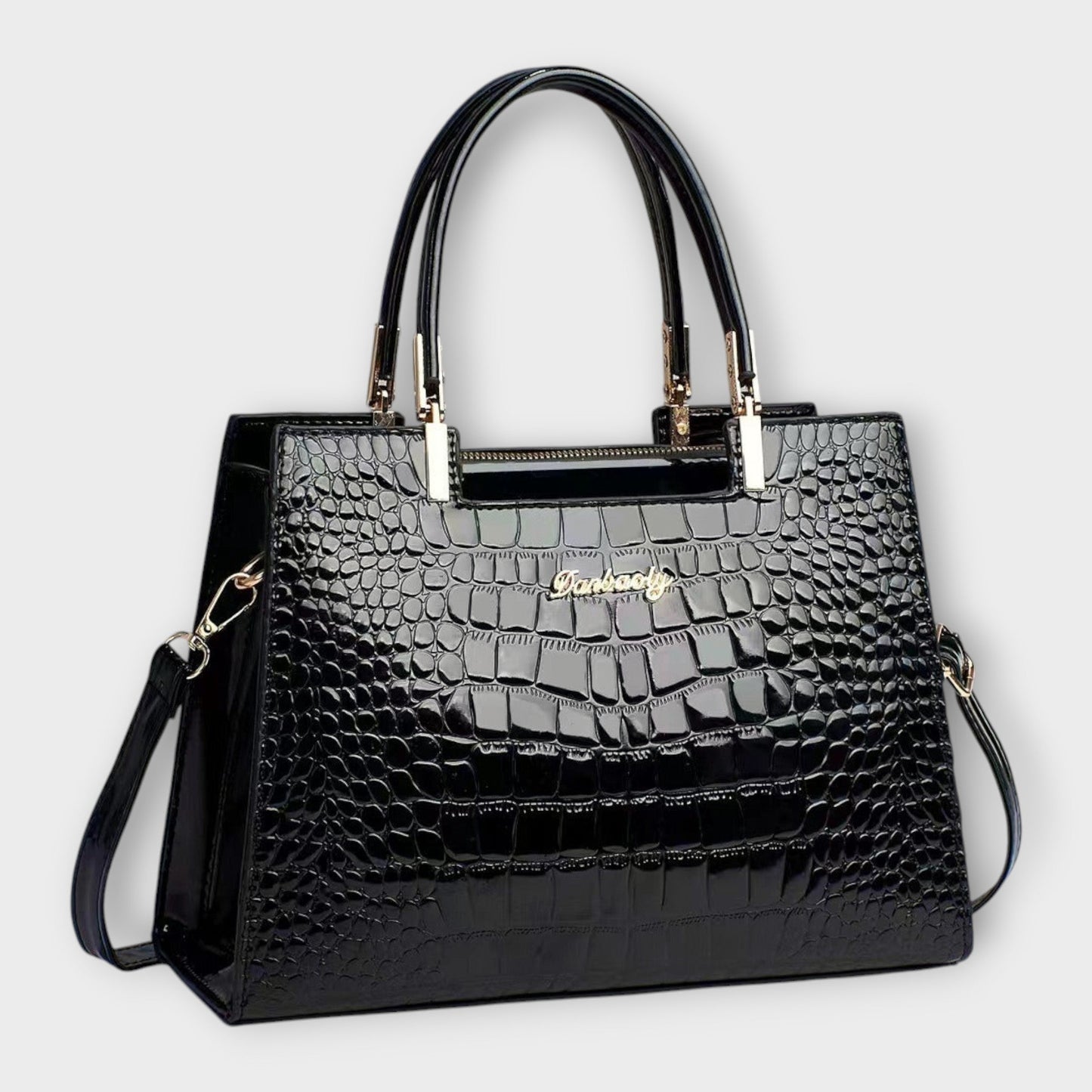 Joanna Women's Tote Handbag | Glossy Crocodile Pattern 0