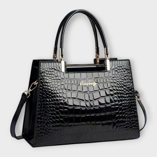 Joanna Women's Tote Handbag | Glossy Crocodile Pattern 0