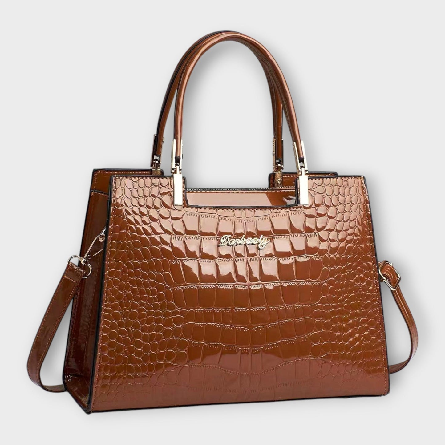 Joanna Women's Tote Handbag | Glossy Crocodile Pattern 4
