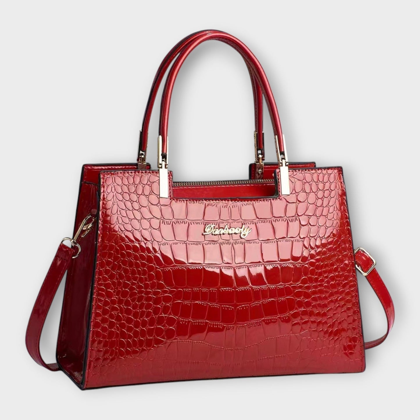 Joanna Women's Tote Handbag | Glossy Crocodile Pattern 5