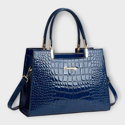 Joanna Women's Tote Handbag | Glossy Crocodile Pattern 6