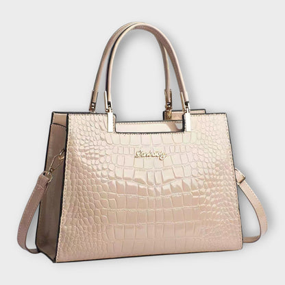 Joanna Women's Tote Handbag | Glossy Crocodile Pattern 7