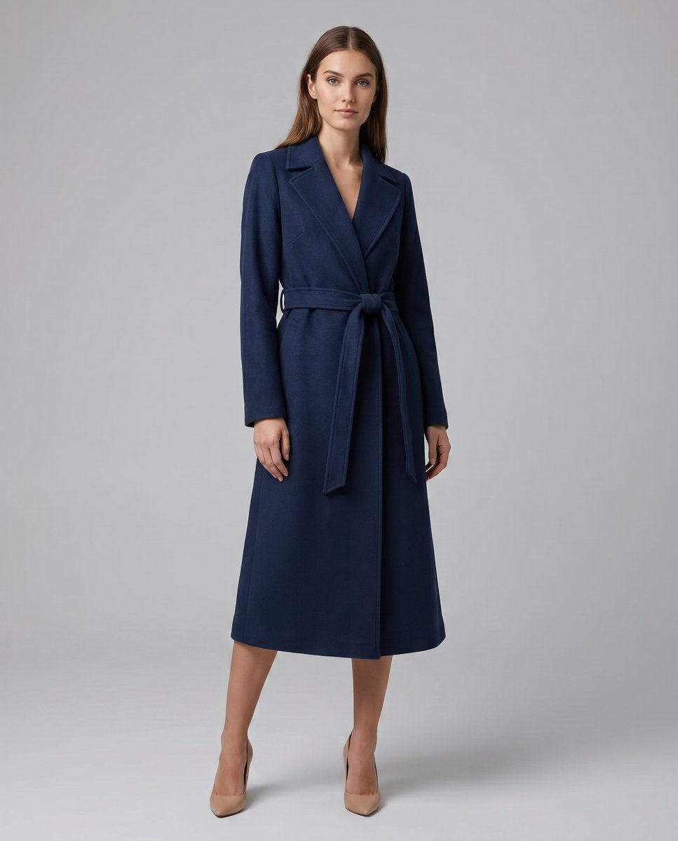 Sable Women's Long-Line Trench Coat | Wool-Blend Belted Overcoat 2