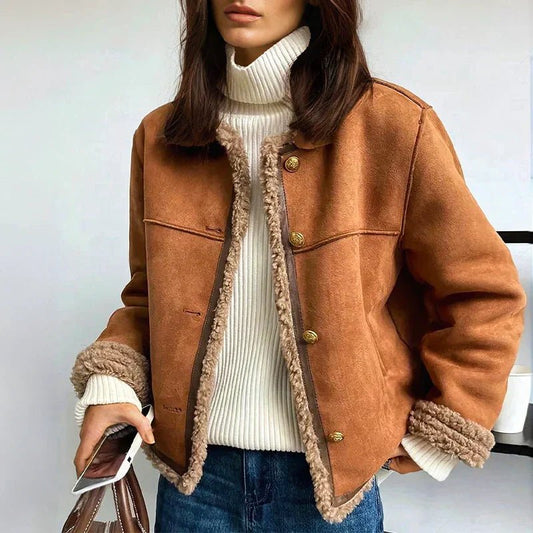 Scarlett Women's Cropped Jacket | Faux Shearling, Relaxed Fit 0