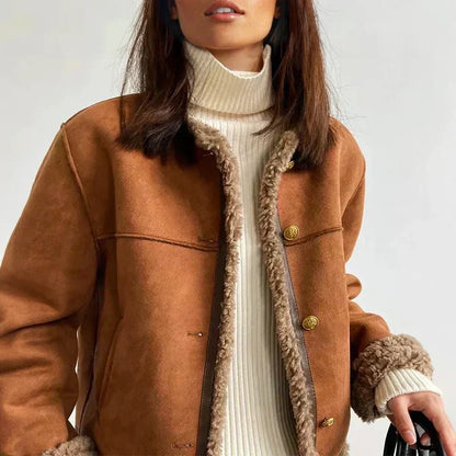 Scarlett Women's Cropped Jacket | Faux Shearling, Relaxed Fit 3