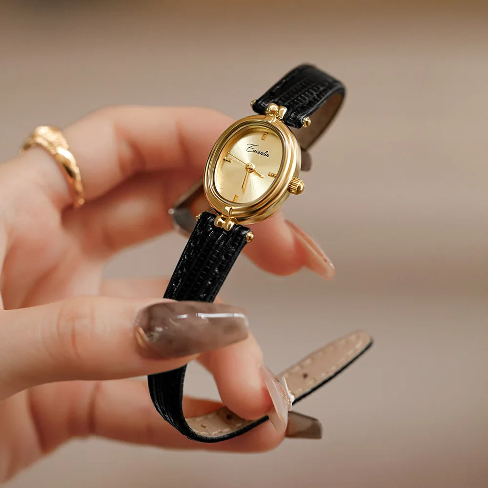 Sienna Women's Watch | Gold Dial, Leather Strap 0