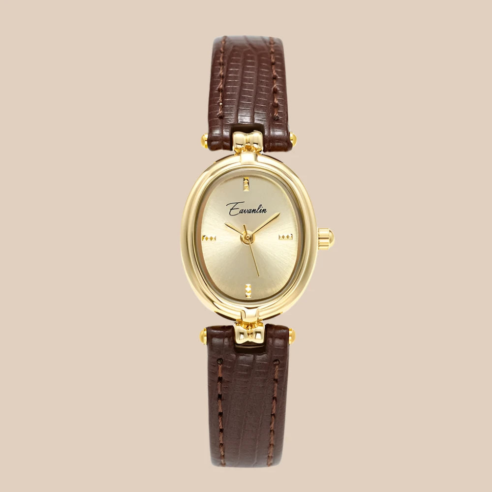 Sienna Women's Watch | Gold Dial, Leather Strap 10