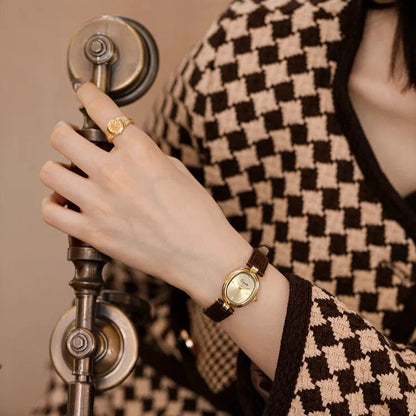 Sienna Women's Watch | Gold Dial, Leather Strap 2