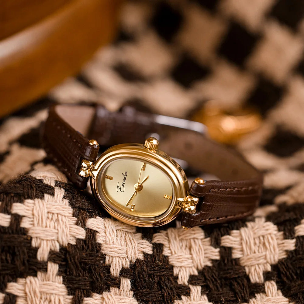 Sienna Women's Watch | Gold Dial, Leather Strap 6