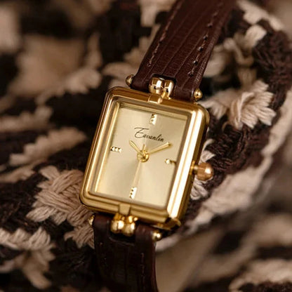 Sienna Women's Watch | Gold Dial, Leather Strap 7