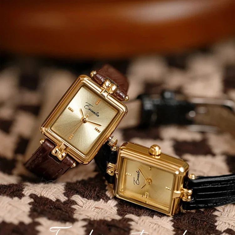 Sienna Women's Watch | Gold Dial, Leather Strap 8