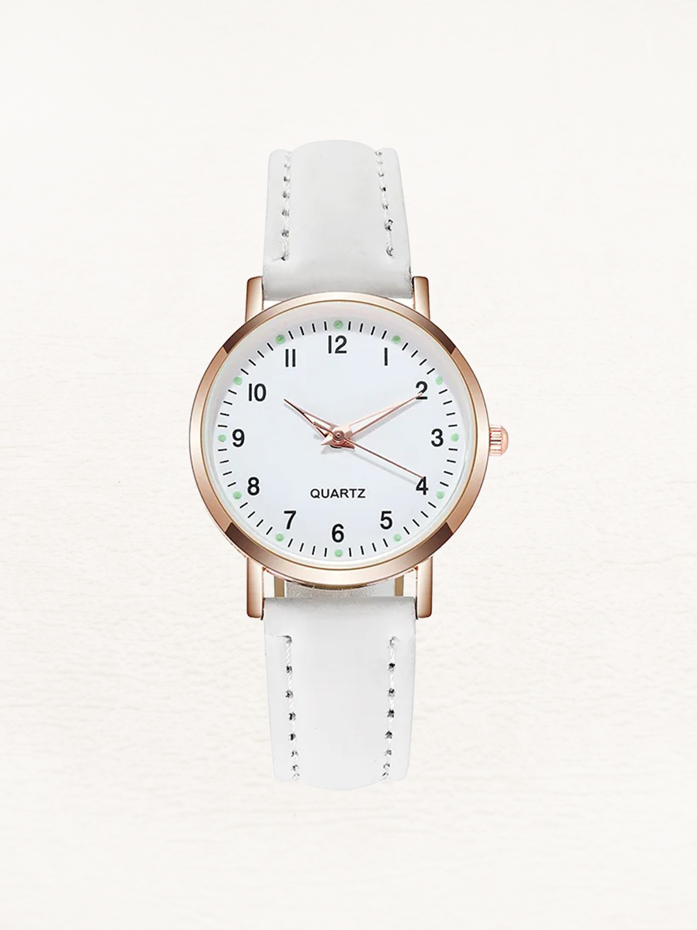 Valeria Women's Watch | Rose Gold Minimalist Design, Leather Strap 0