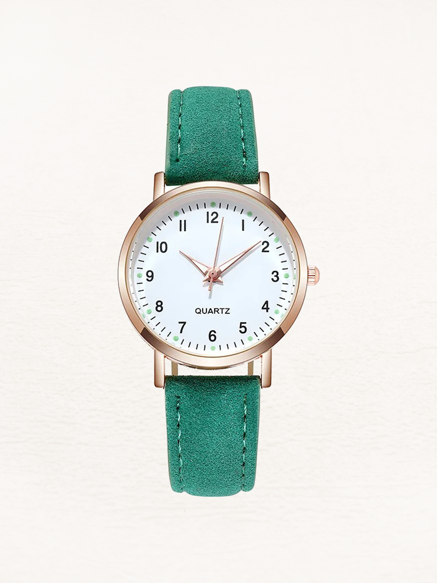 Valeria Women's Watch | Rose Gold Minimalist Design, Leather Strap 10
