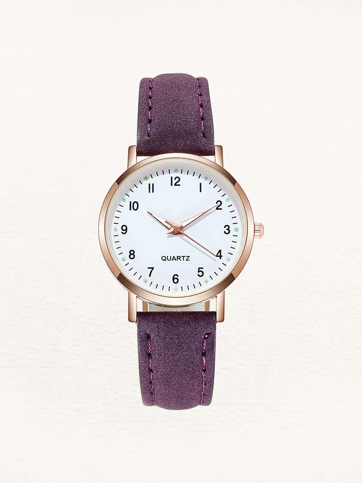 Valeria Women's Watch | Rose Gold Minimalist Design, Leather Strap 12