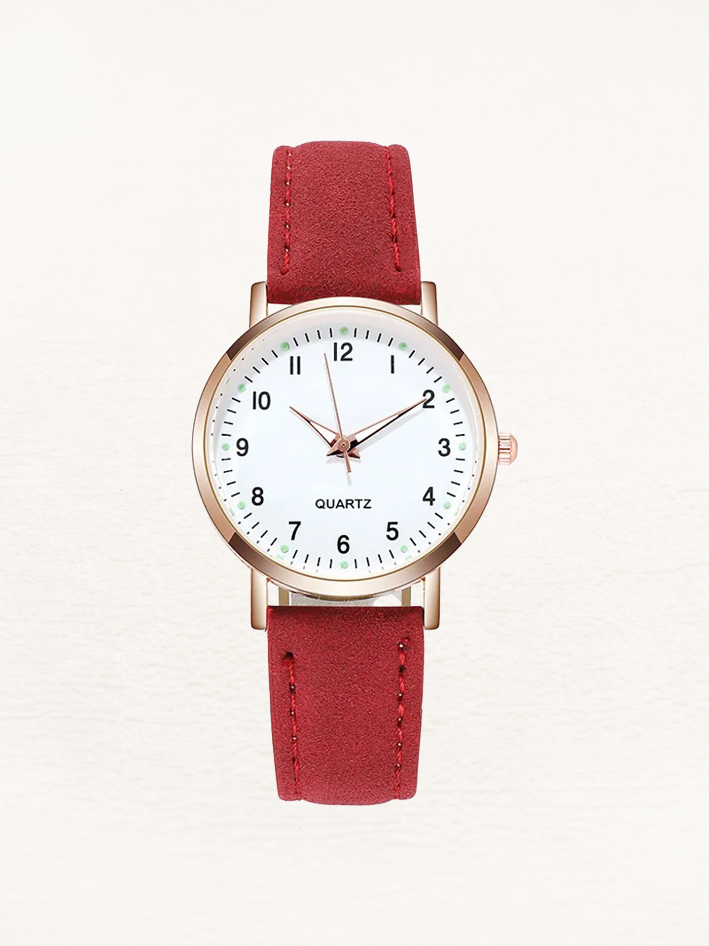 Valeria Women's Watch | Rose Gold Minimalist Design, Leather Strap 15