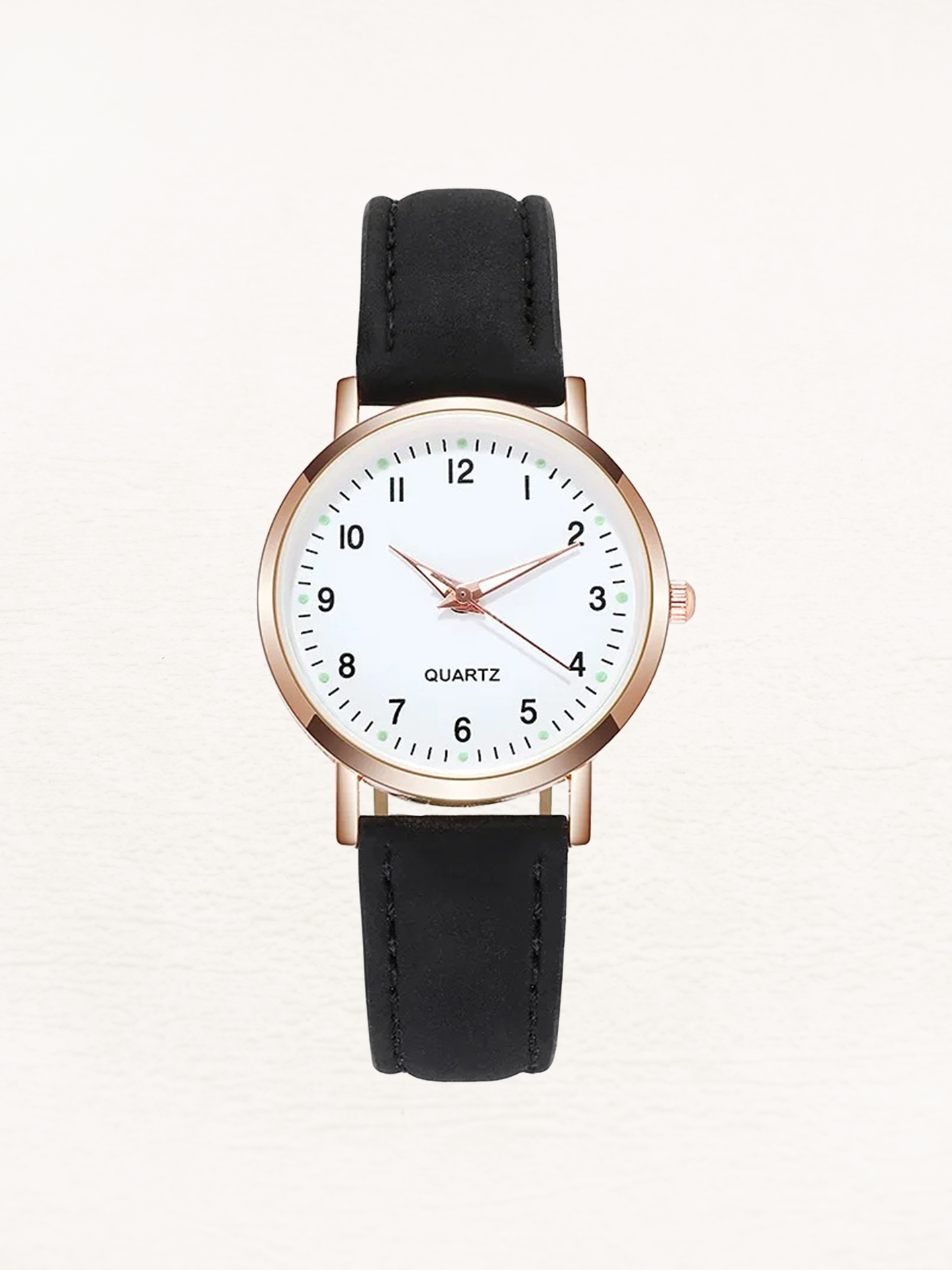 Valeria Women's Watch | Rose Gold Minimalist Design, Leather Strap 16