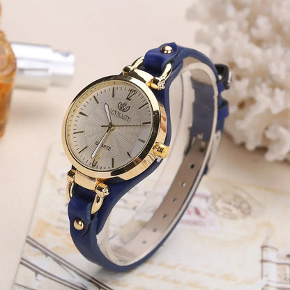 Vera Women's Watch | Vintage Gold Bezel, Vegan Leather Strap 1