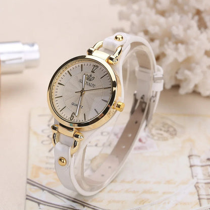 Vera Women's Watch | Vintage Gold Bezel, Vegan Leather Strap 4